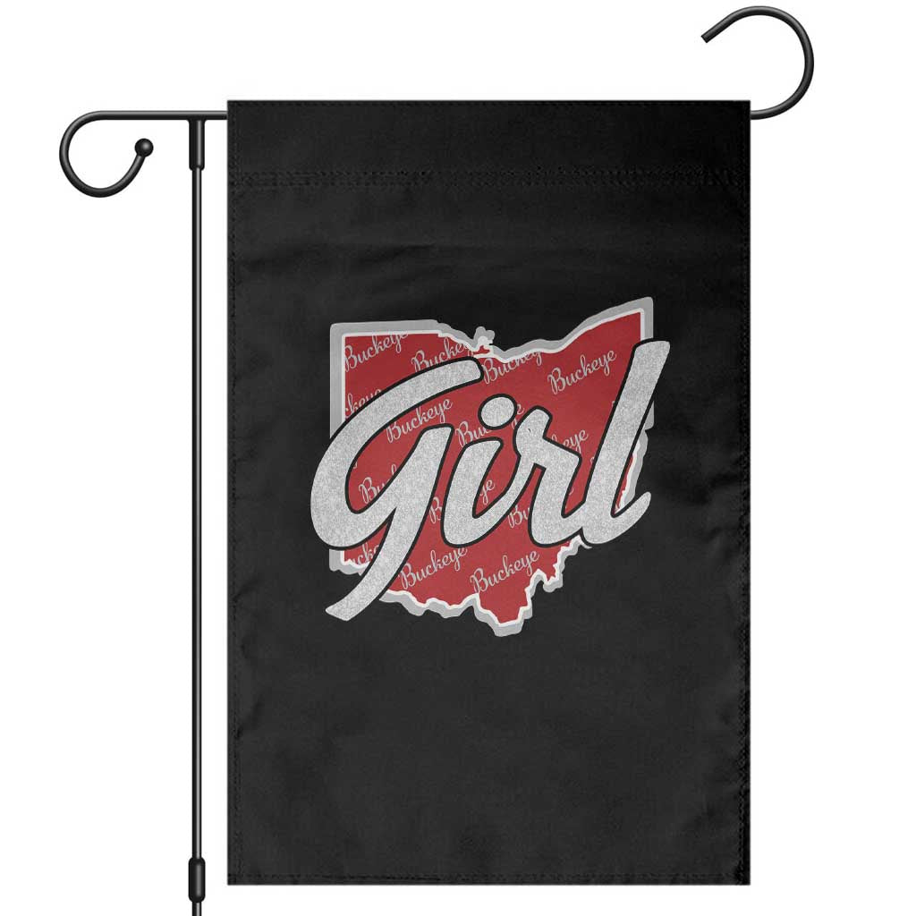 Buckeye Girl Ohio Home State Garden Flag TS11 Black Print Your Wear
