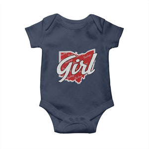 Buckeye Girl Ohio Home State Baby Onesie TS11 Navy Print Your Wear
