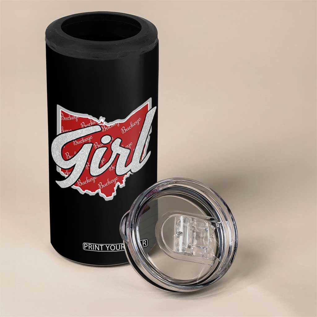Buckeye Girl Ohio Home State 4 in 1 Can Cooler Tumbler TS11 Print Your Wear