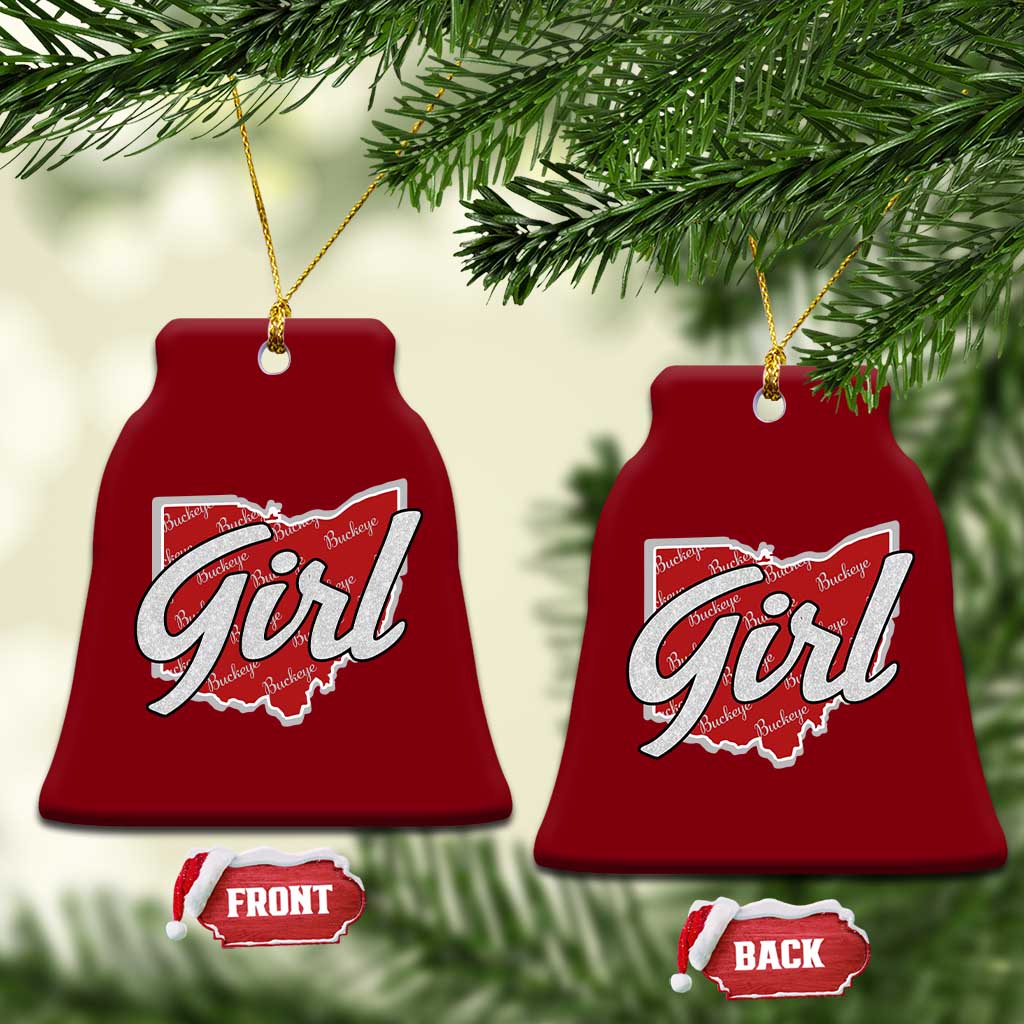 Buckeye Girl Ohio Home State Ceramic Ornament TS11 Print Your Wear