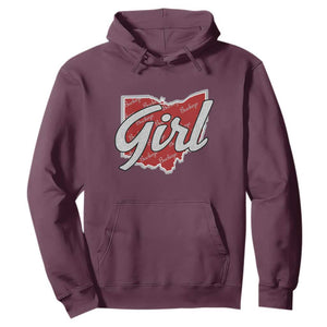 Buckeye Girl Ohio Home State Hoodie TS11 Maroon Print Your Wear