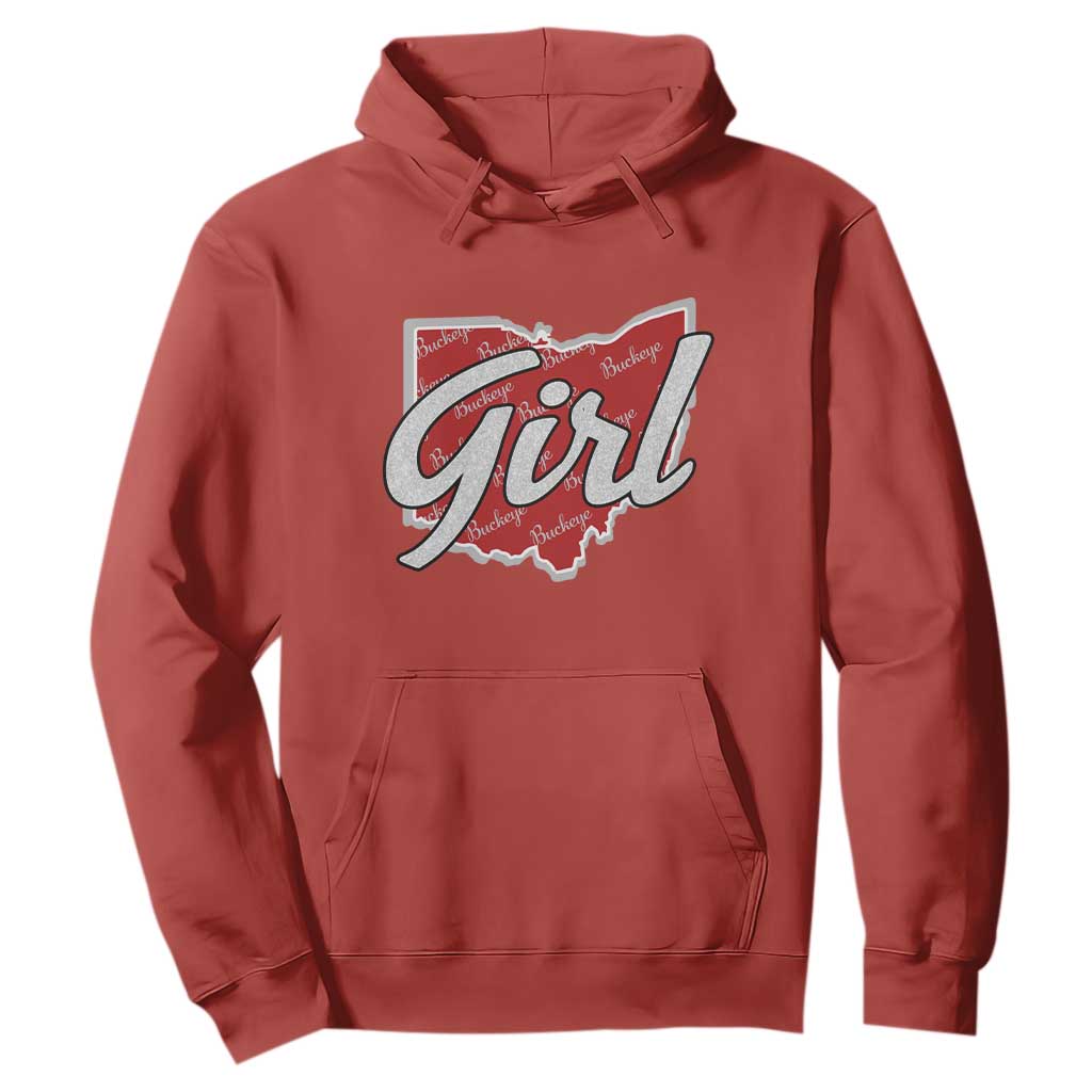 Buckeye Girl Ohio Home State Hoodie TS11 Red Print Your Wear