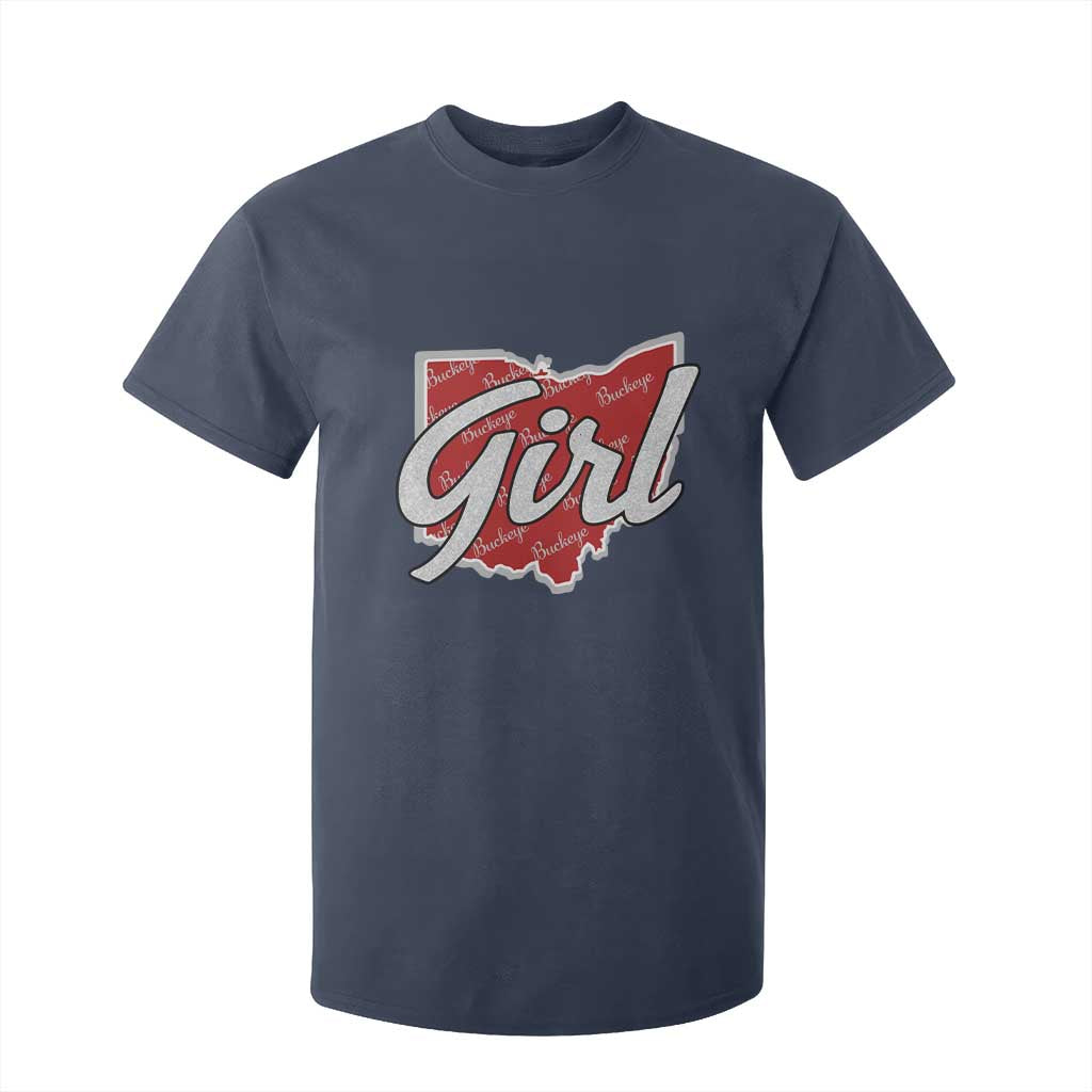 Buckeye Girl Ohio Home State T Shirt For Kid TS11 Navy Print Your Wear