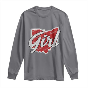Buckeye Girl Ohio Home State Long Sleeve Shirt TS11 Charcoal Print Your Wear