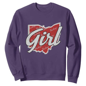 Buckeye Girl Ohio Home State Sweatshirt TS11 Purple Print Your Wear
