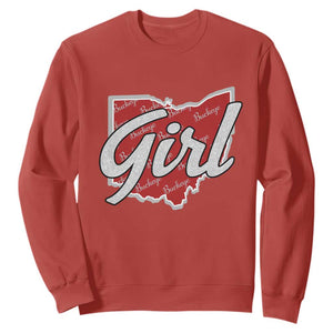 Buckeye Girl Ohio Home State Sweatshirt TS11 Red Print Your Wear