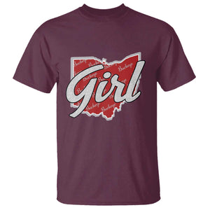 Buckeye Girl Ohio Home State T Shirt TS11 Maroon Print Your Wear