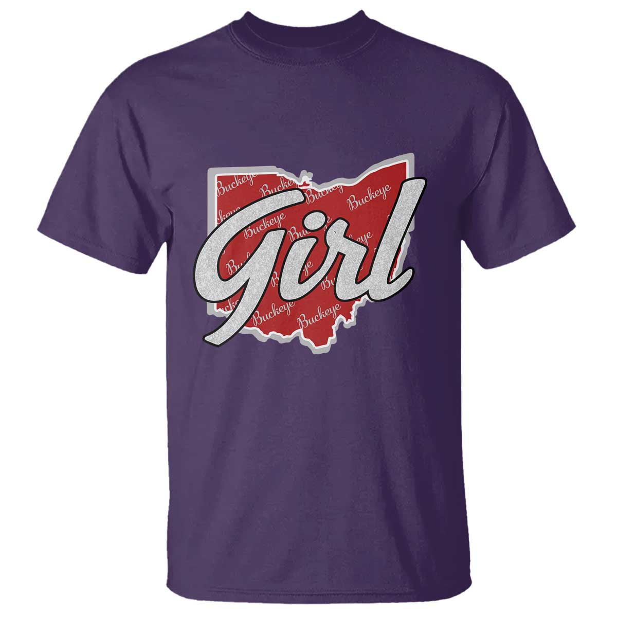 Buckeye Girl Ohio Home State T Shirt TS11 Purple Print Your Wear