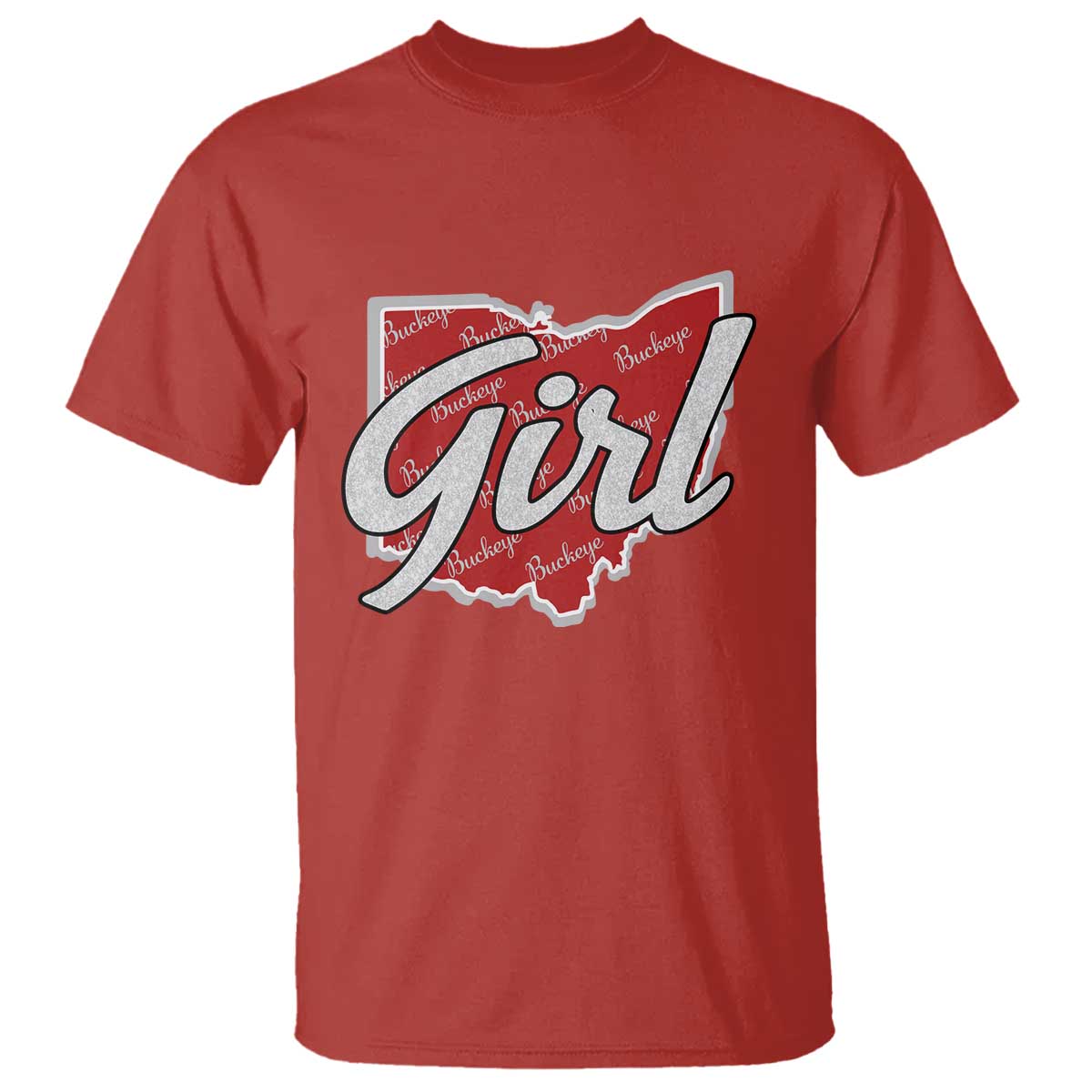 Buckeye Girl Ohio Home State T Shirt TS11 Red Print Your Wear
