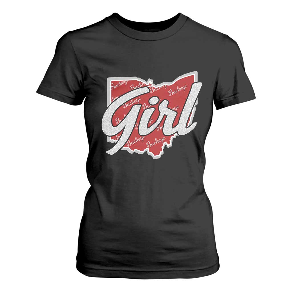 Buckeye Girl Ohio Home State T Shirt For Women TS11 Black Print Your Wear