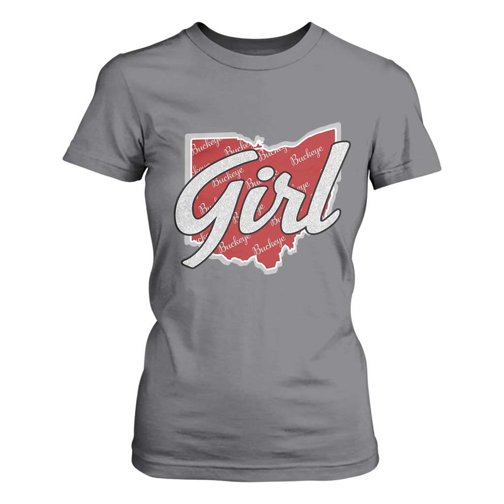 Buckeye Girl Ohio Home State T Shirt For Women TS11 Charcoal Print Your Wear