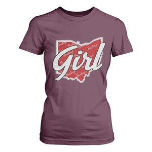 Buckeye Girl Ohio Home State T Shirt For Women TS11 Maroon Print Your Wear