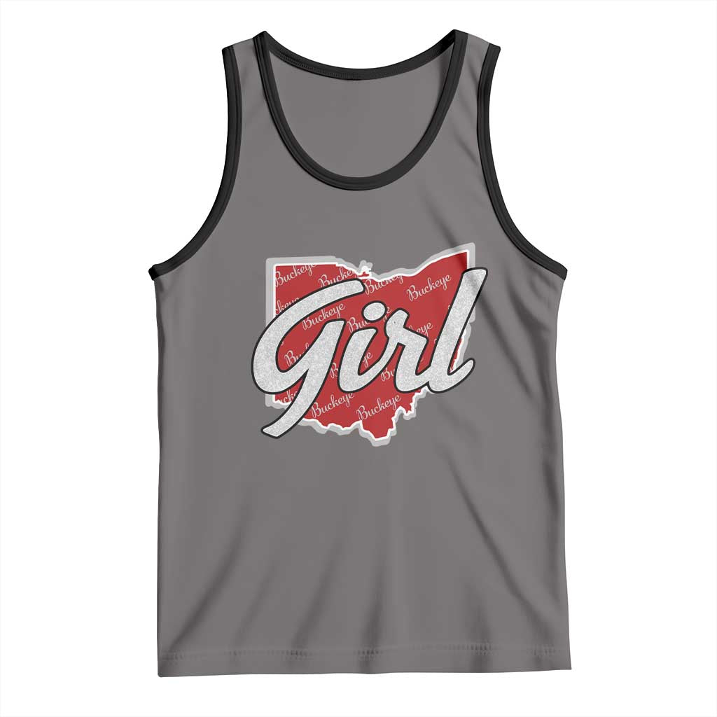 Buckeye Girl Ohio Home State Tank Top TS11 Deep Heather Black Print Your Wear