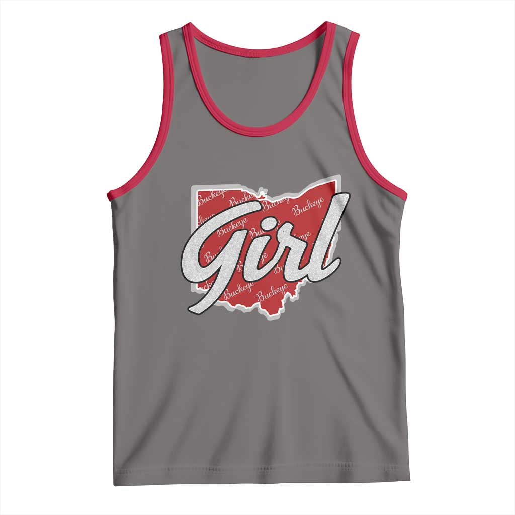 Buckeye Girl Ohio Home State Tank Top TS11 Deep Heather Red Print Your Wear