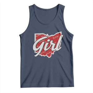 Buckeye Girl Ohio Home State Tank Top TS11 Navy Print Your Wear