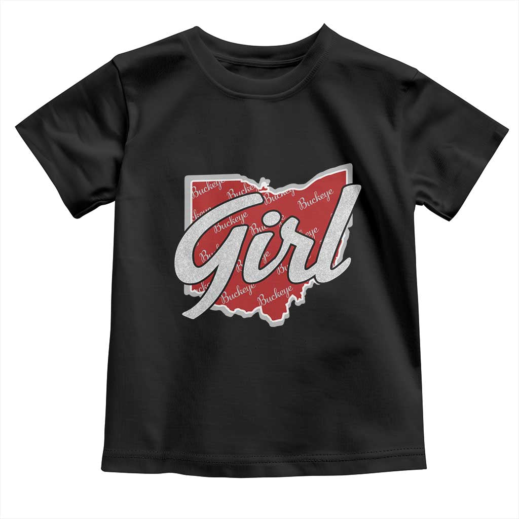 Buckeye Girl Ohio Home State Toddler T Shirt TS11 Black Print Your Wear