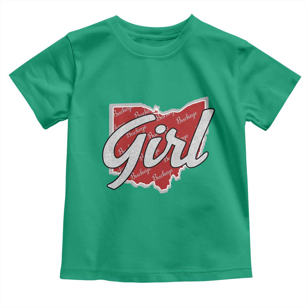 Buckeye Girl Ohio Home State Toddler T Shirt TS11 Irish Green Print Your Wear