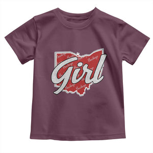 Buckeye Girl Ohio Home State Toddler T Shirt TS11 Maroon Print Your Wear