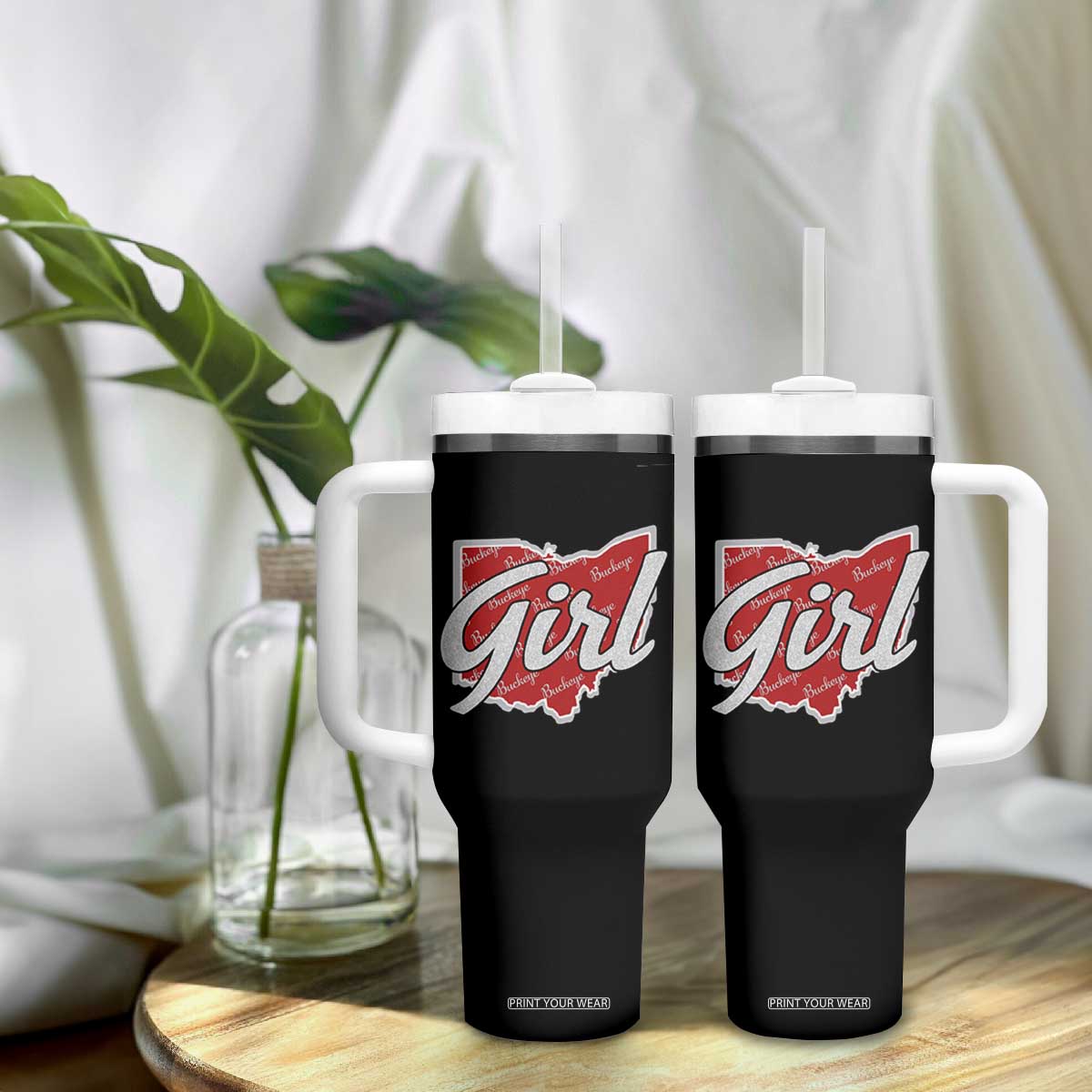 Buckeye Girl Ohio Home State Tumbler With Handle TS11 Print Your Wear