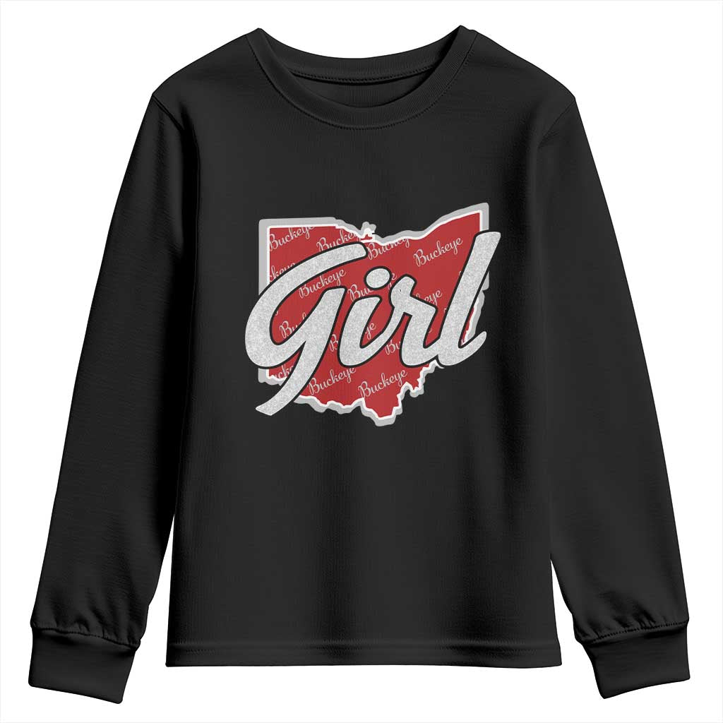 Buckeye Girl Ohio Home State Youth Sweatshirt TS11 Black Print Your Wear