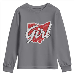 Buckeye Girl Ohio Home State Youth Sweatshirt TS11 Charcoal Print Your Wear