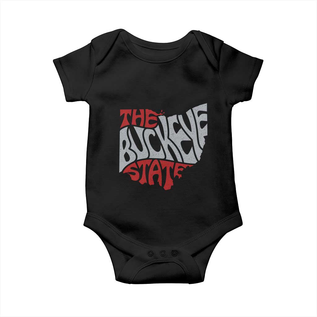 Funny Ohio Pride The Buckeye State Baby Onesie Map Of Ohio State TS11 Black Print Your Wear