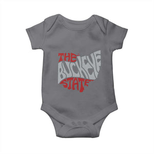 Funny Ohio Pride The Buckeye State Baby Onesie Map Of Ohio State TS11 Charcoal Print Your Wear