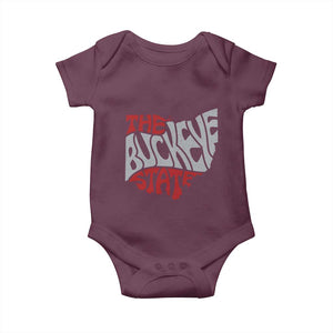 Funny Ohio Pride The Buckeye State Baby Onesie Map Of Ohio State TS11 Maroon Print Your Wear