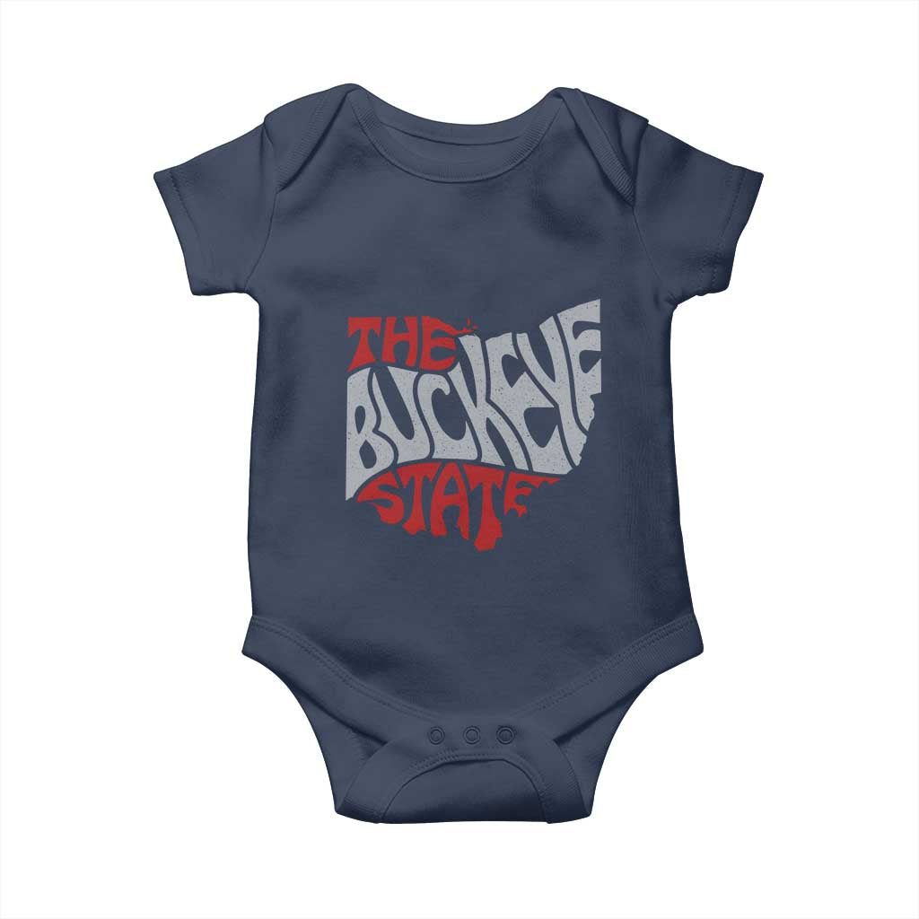 Funny Ohio Pride The Buckeye State Baby Onesie Map Of Ohio State TS11 Navy Print Your Wear