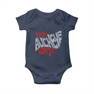 Funny Ohio Pride The Buckeye State Baby Onesie Map Of Ohio State TS11 Navy Print Your Wear