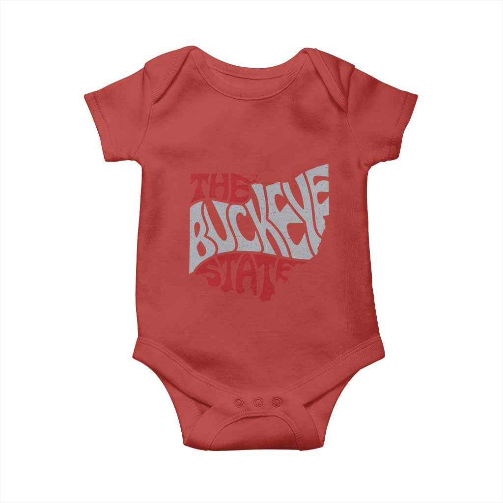 Funny Ohio Pride The Buckeye State Baby Onesie Map Of Ohio State TS11 Red Print Your Wear