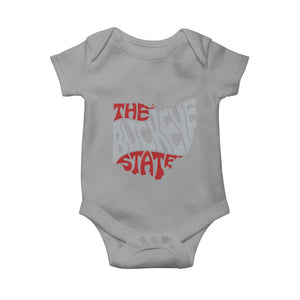 Funny Ohio Pride The Buckeye State Baby Onesie Map Of Ohio State TS11 Sport Gray Print Your Wear