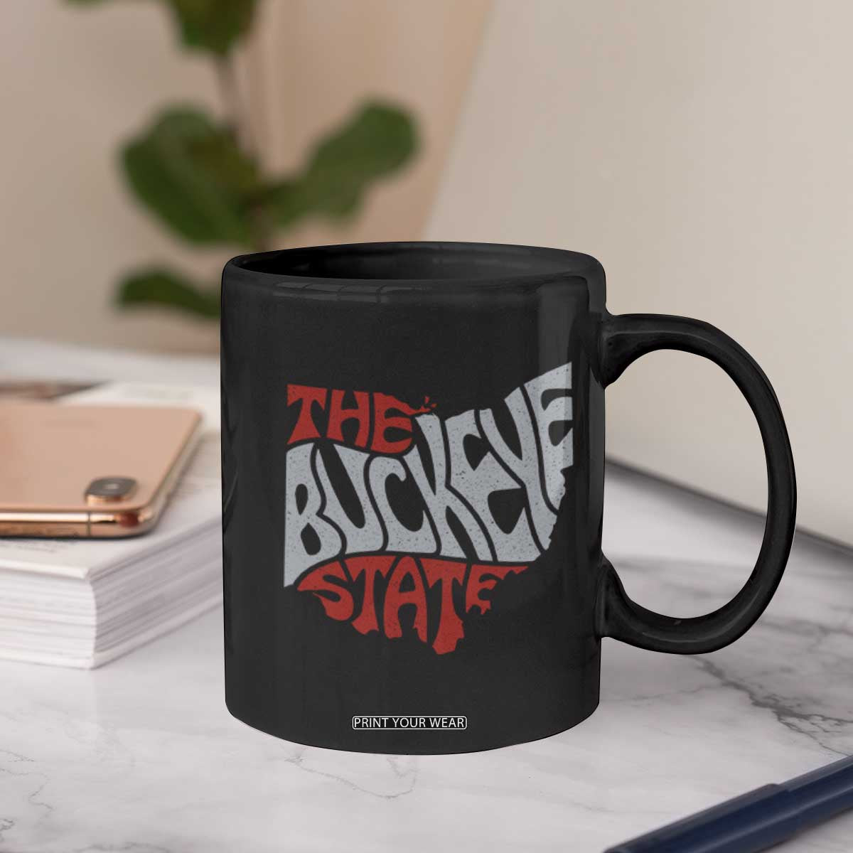 Funny Ohio Pride The Buckeye State Coffee Mug Map Of Ohio State TS11 Print Your Wear