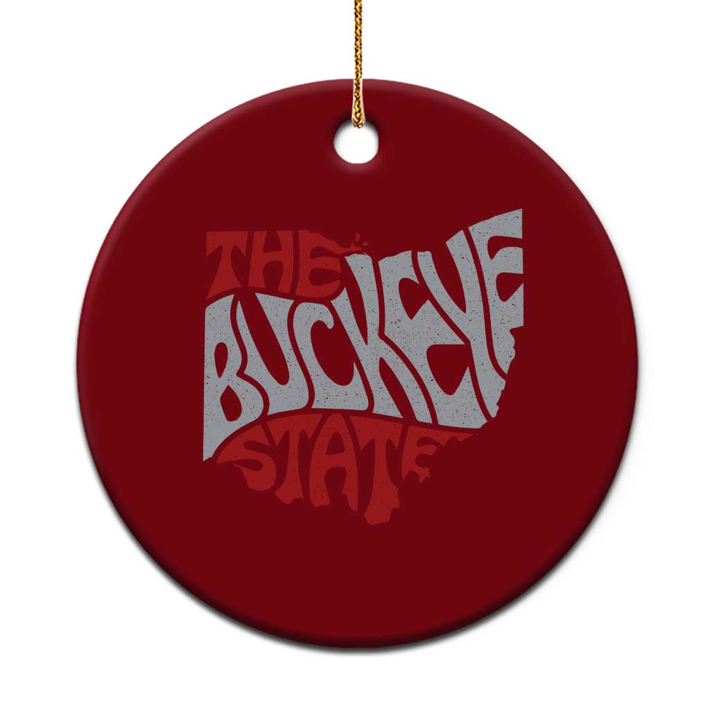 Funny Ohio Pride The Buckeye State Ceramic Ornament Map Of Ohio State TS11 1pc Red Print Your Wear