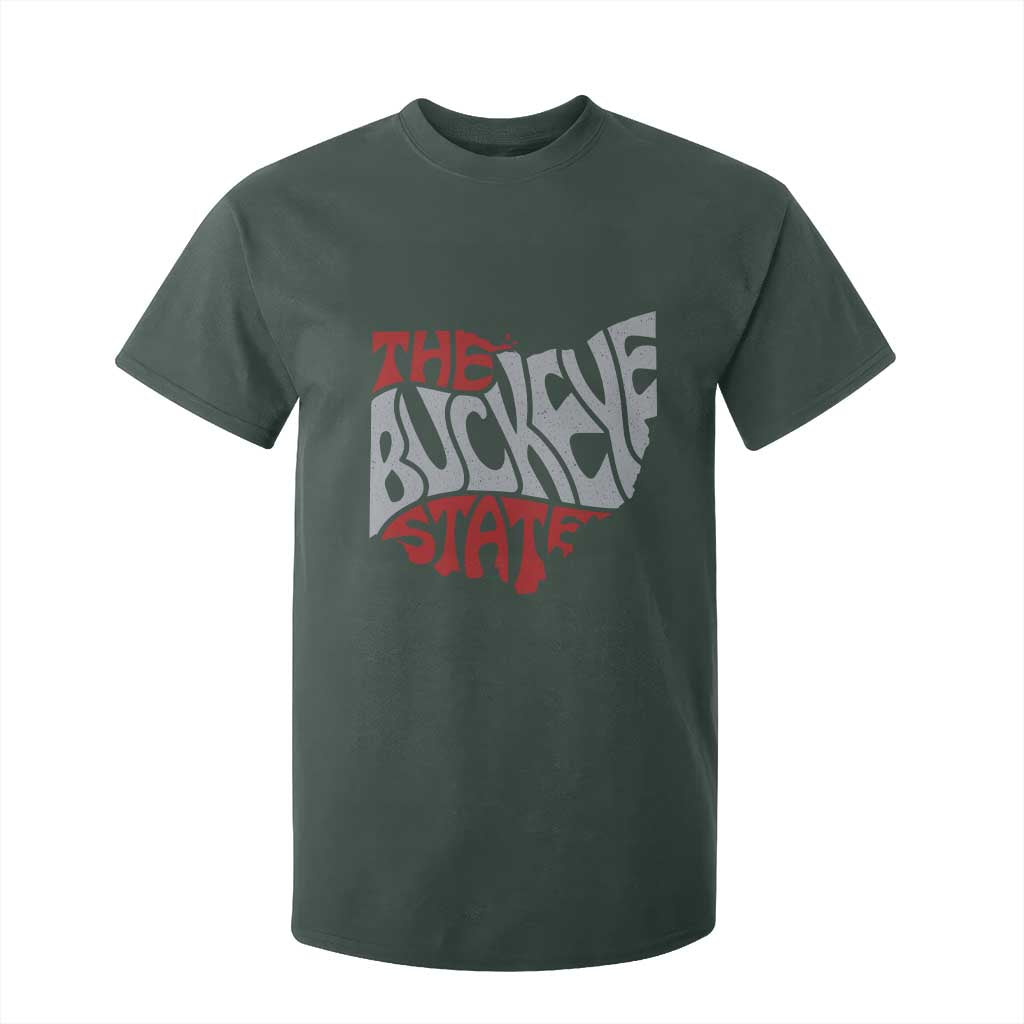 Funny Ohio Pride The Buckeye State T Shirt For Kid Map Of Ohio State TS11 Dark Forest Green Print Your Wear