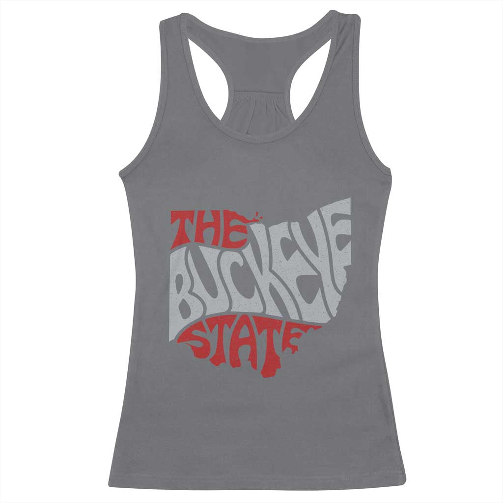 Funny Ohio Pride The Buckeye State Racerback Tank Top Map Of Ohio State TS11 Charcoal Print Your Wear