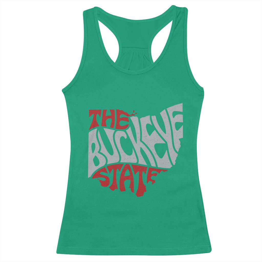 Funny Ohio Pride The Buckeye State Racerback Tank Top Map Of Ohio State TS11 Irish Green Print Your Wear