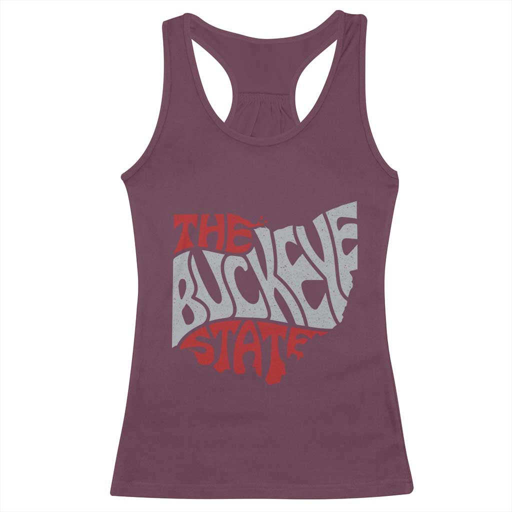Funny Ohio Pride The Buckeye State Racerback Tank Top Map Of Ohio State TS11 Maroon Print Your Wear