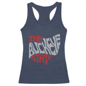 Funny Ohio Pride The Buckeye State Racerback Tank Top Map Of Ohio State TS11 Navy Print Your Wear