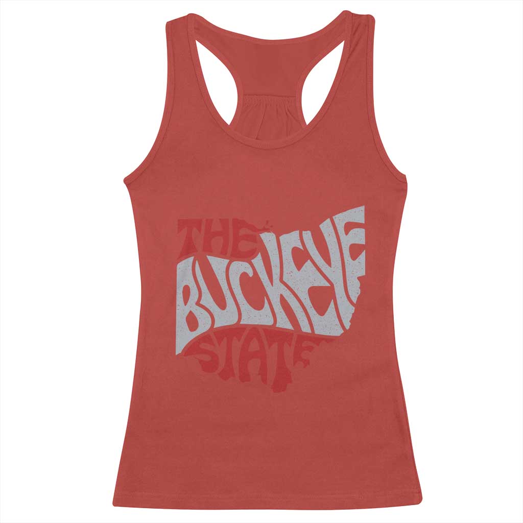 Funny Ohio Pride The Buckeye State Racerback Tank Top Map Of Ohio State TS11 Red Print Your Wear