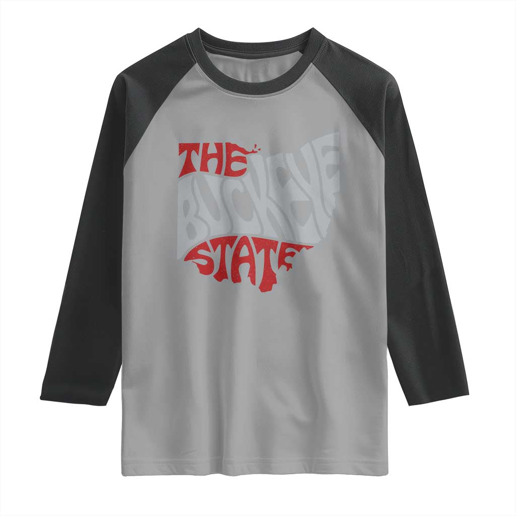 Funny Ohio Pride The Buckeye State Raglan Shirt Map Of Ohio State TS11 Sport Gray Black Print Your Wear