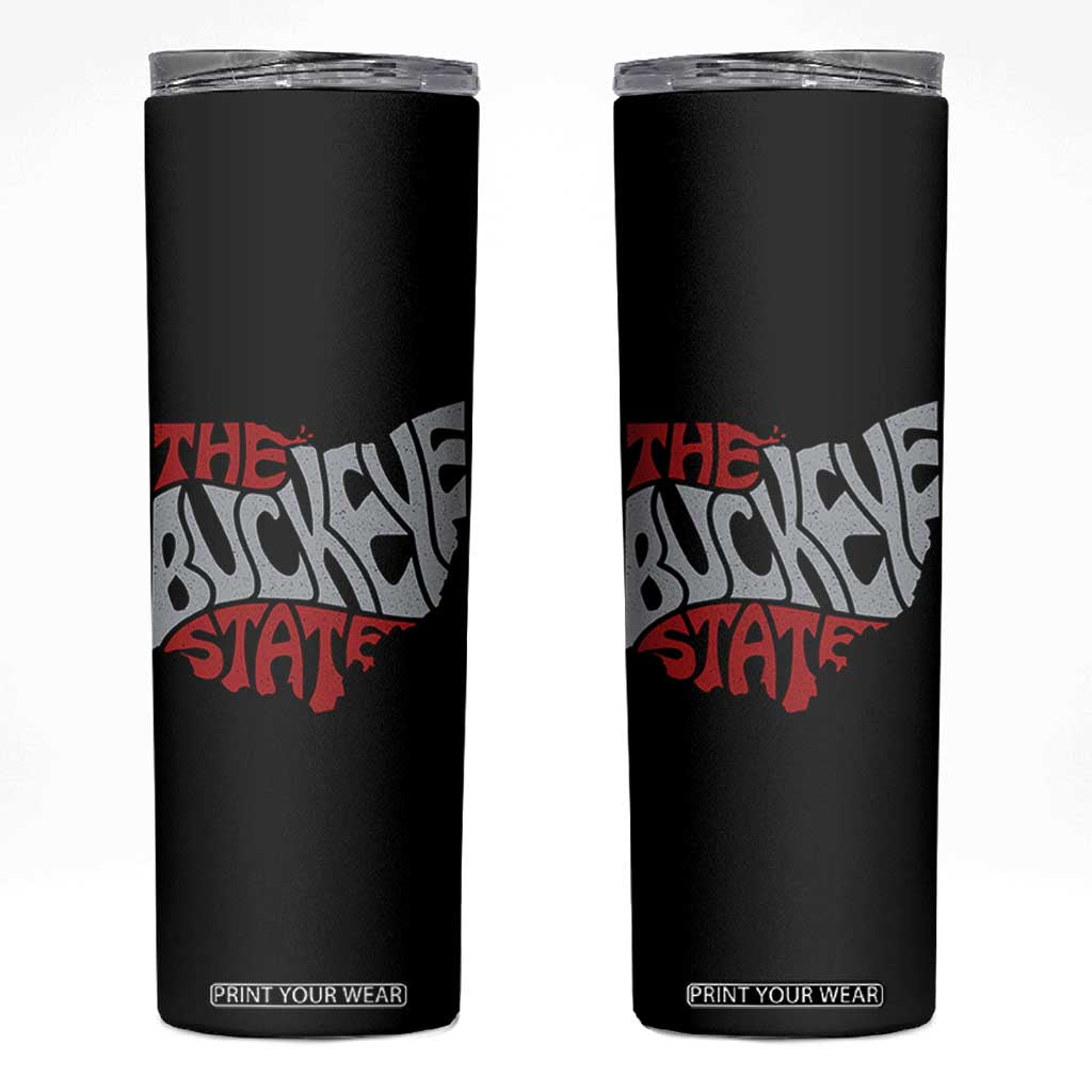 Funny Ohio Pride The Buckeye State Skinny Tumbler Map Of Ohio State TS11 Black Print Your Wear