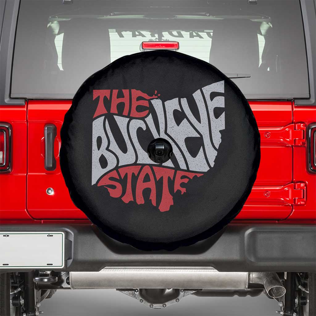 Funny Ohio Pride The Buckeye State Spare Tire Cover Map Of Ohio State TS11 Black Print Your Wear