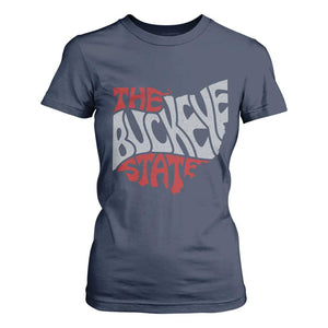 Funny Ohio Pride The Buckeye State T Shirt For Women Map Of Ohio State TS11 Navy Print Your Wear