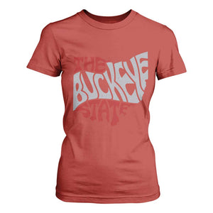Funny Ohio Pride The Buckeye State T Shirt For Women Map Of Ohio State TS11 Red Print Your Wear