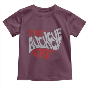 Funny Ohio Pride The Buckeye State Toddler T Shirt Map Of Ohio State TS11 Maroon Print Your Wear