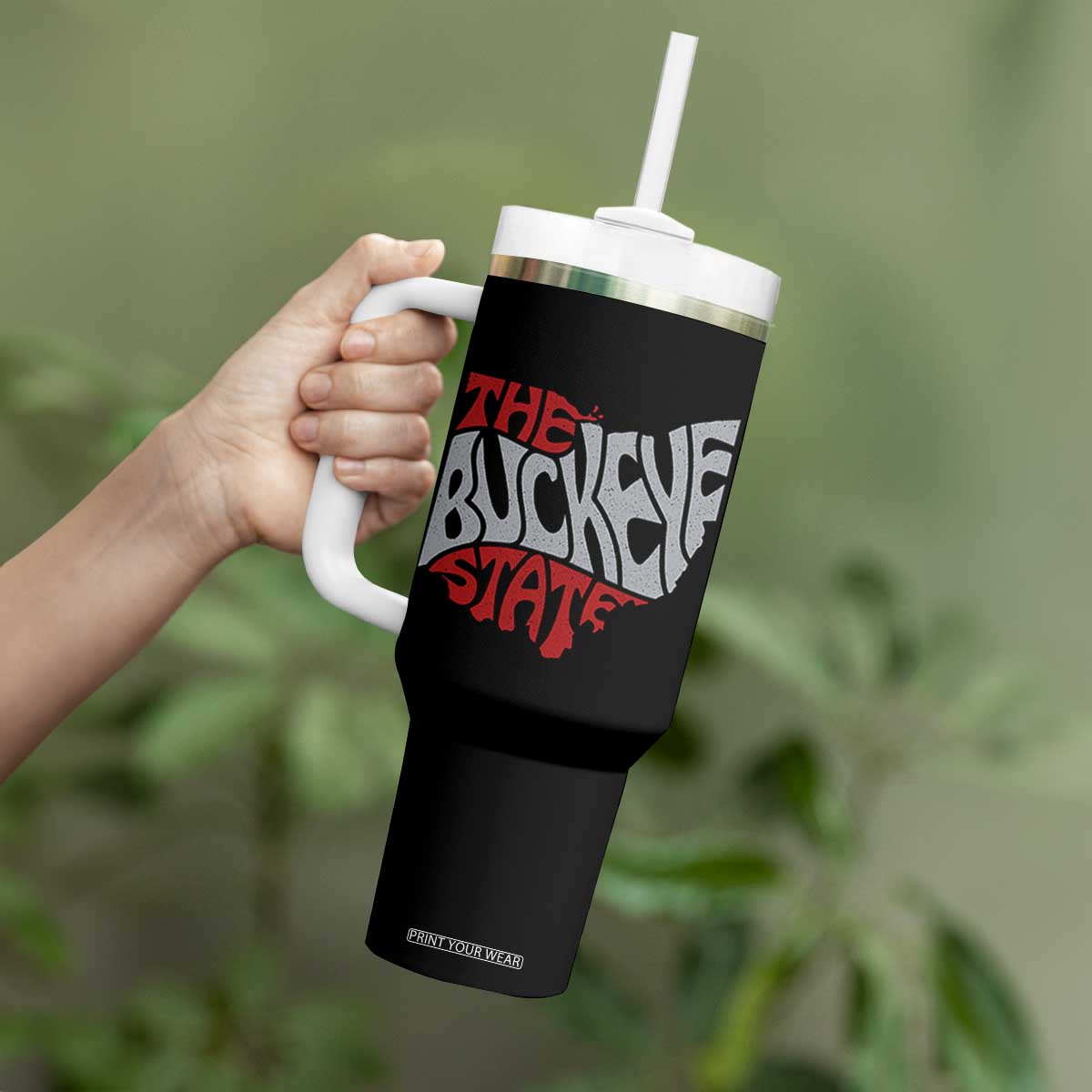 Funny Ohio Pride The Buckeye State Tumbler With Handle Map Of Ohio State TS11 Print Your Wear