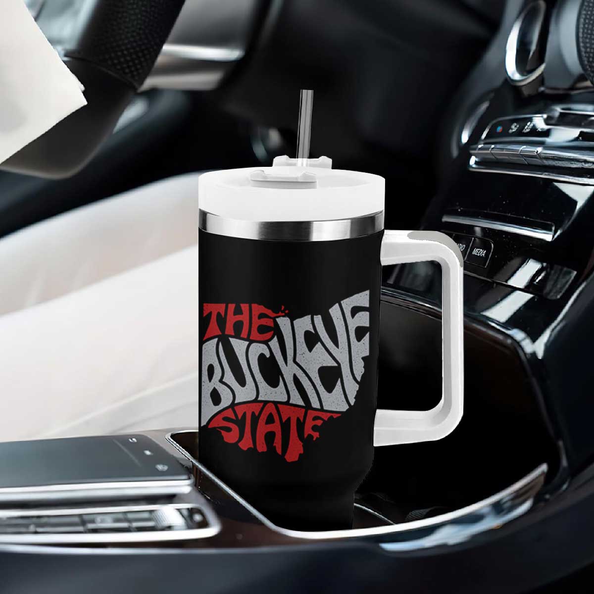 Funny Ohio Pride The Buckeye State Tumbler With Handle Map Of Ohio State TS11 Print Your Wear