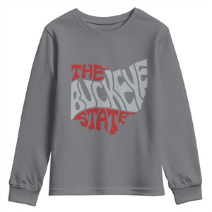 Funny Ohio Pride The Buckeye State Youth Sweatshirt Map Of Ohio State TS11 Charcoal Print Your Wear