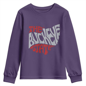Funny Ohio Pride The Buckeye State Youth Sweatshirt Map Of Ohio State TS11 Purple Print Your Wear